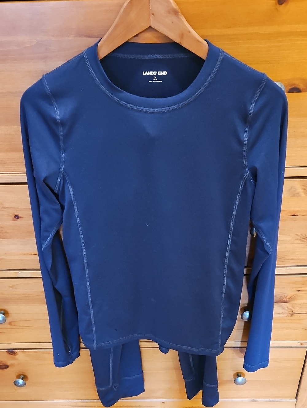 Lands End Boy Size 14/16 Long Underwear - Blue - Like New